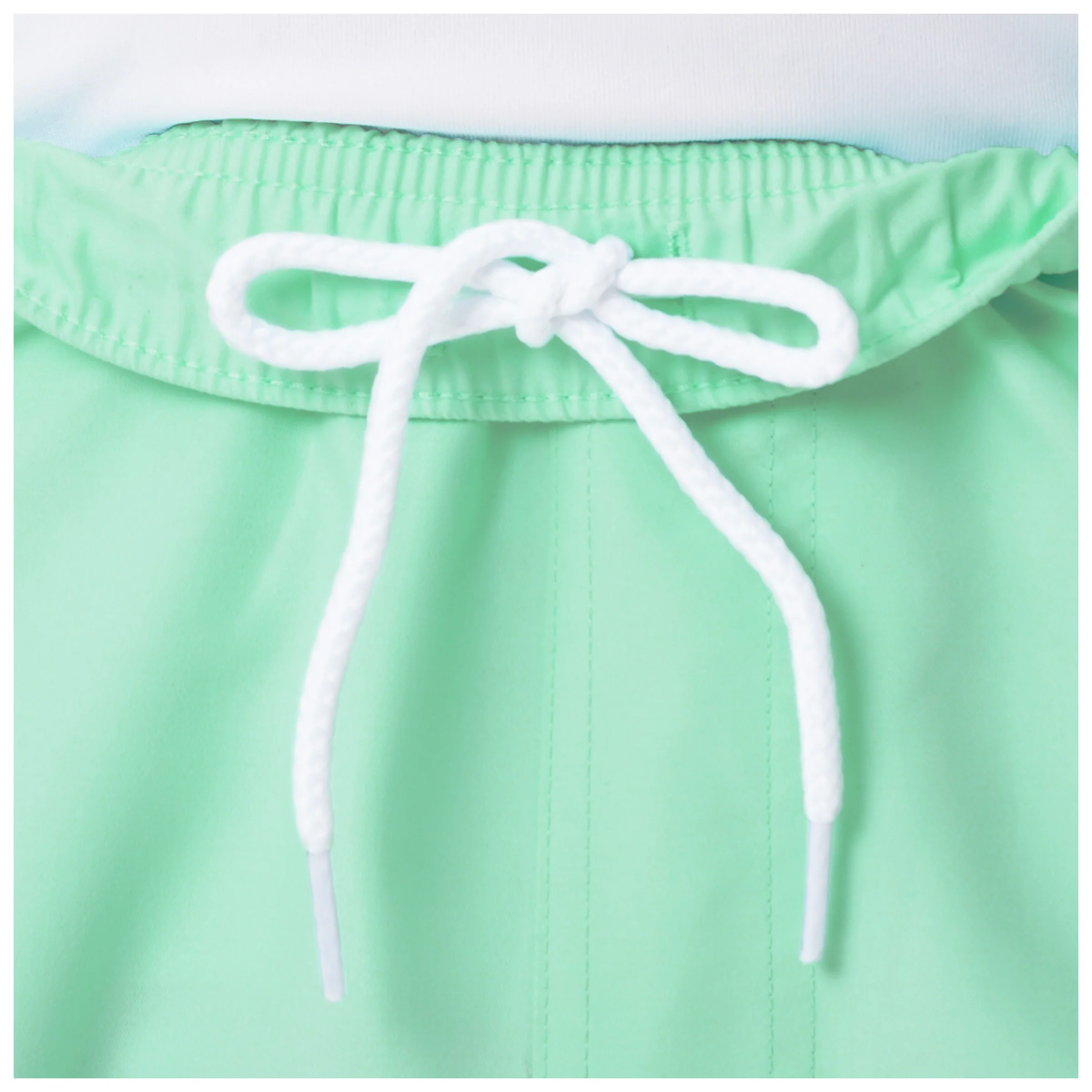 Men's Light Green Solid 7" Swim Trunks - Image 5