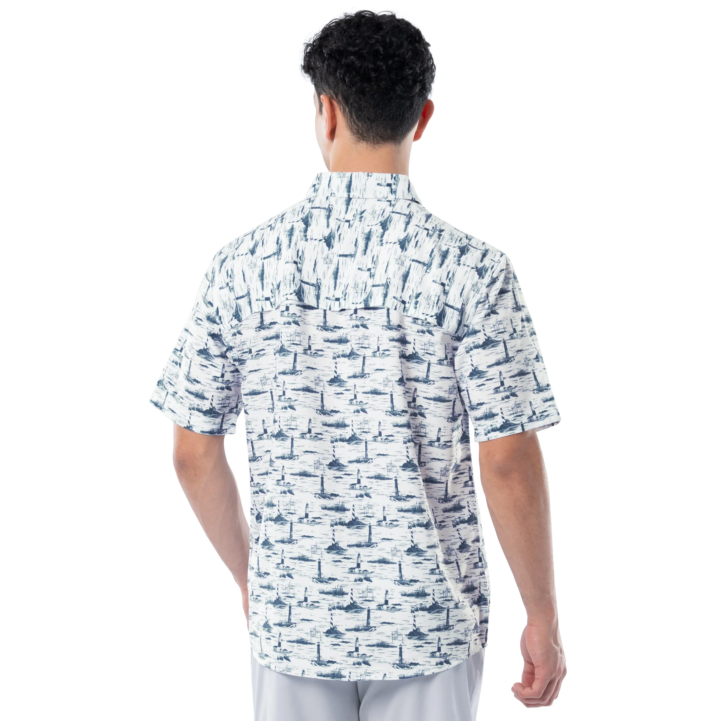 Mariner Fishing Shirt - Lighthouse Toile - Image 2