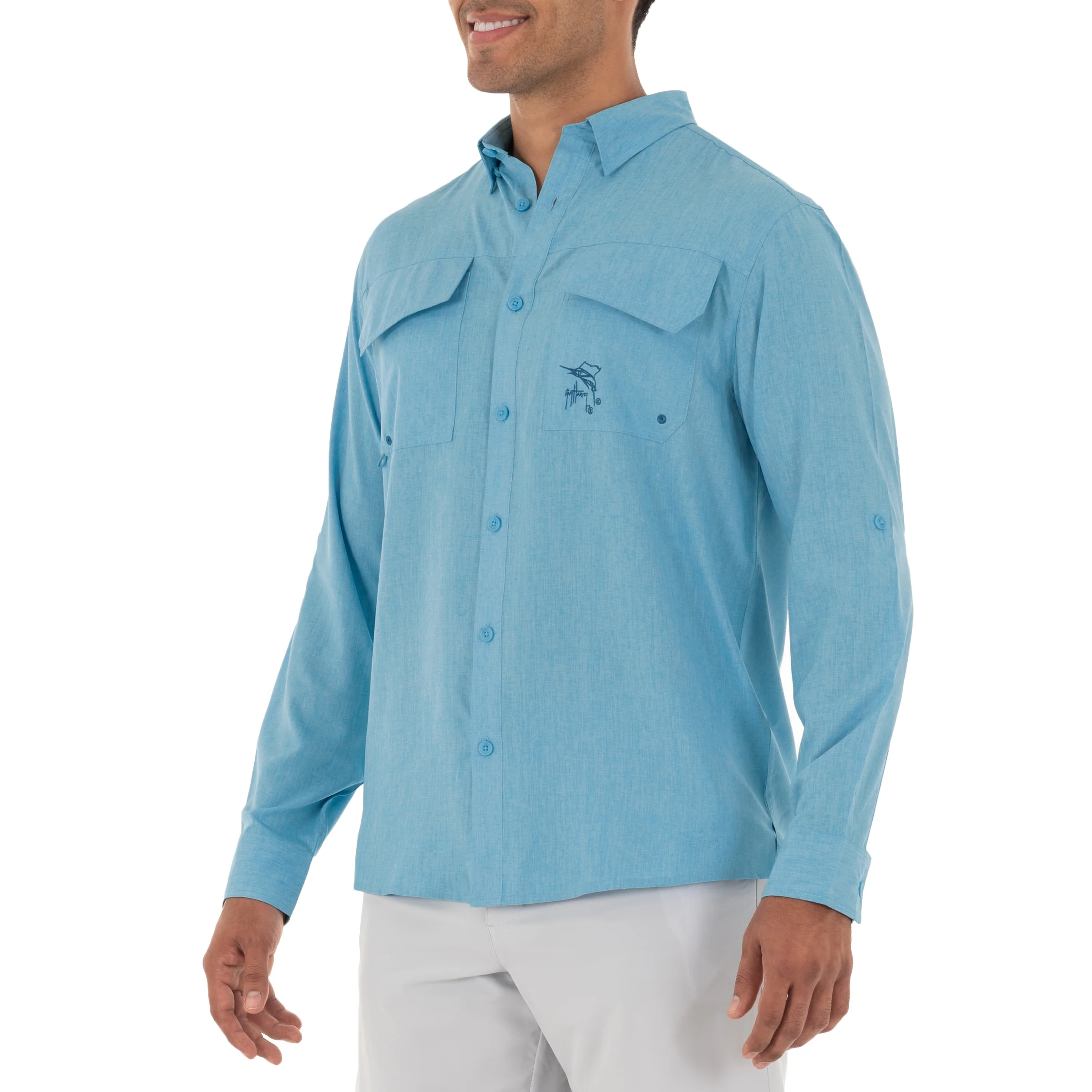 Harbor Heather Long Sleeve Fishing Shirt - Image 28