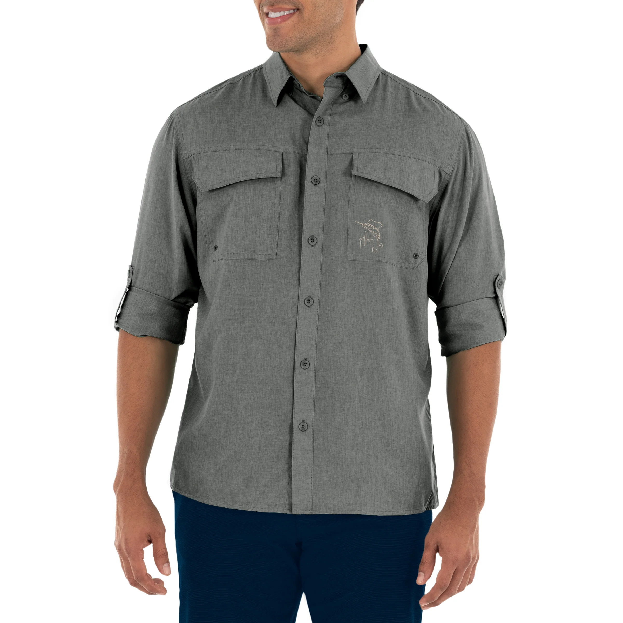 Harbor Heather Long Sleeve Fishing Shirt - Image 33