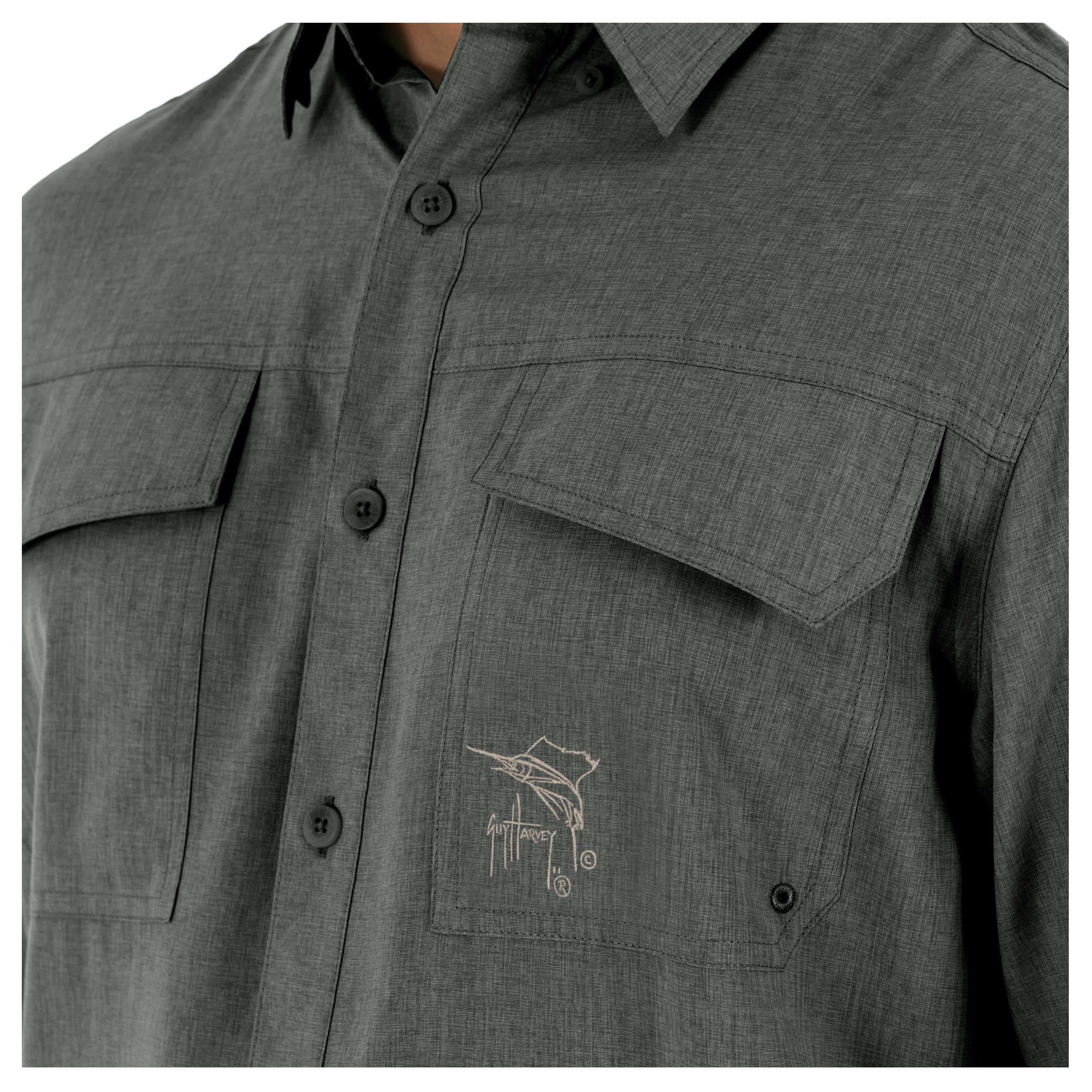 Harbor Heather Long Sleeve Fishing Shirt - Image 38