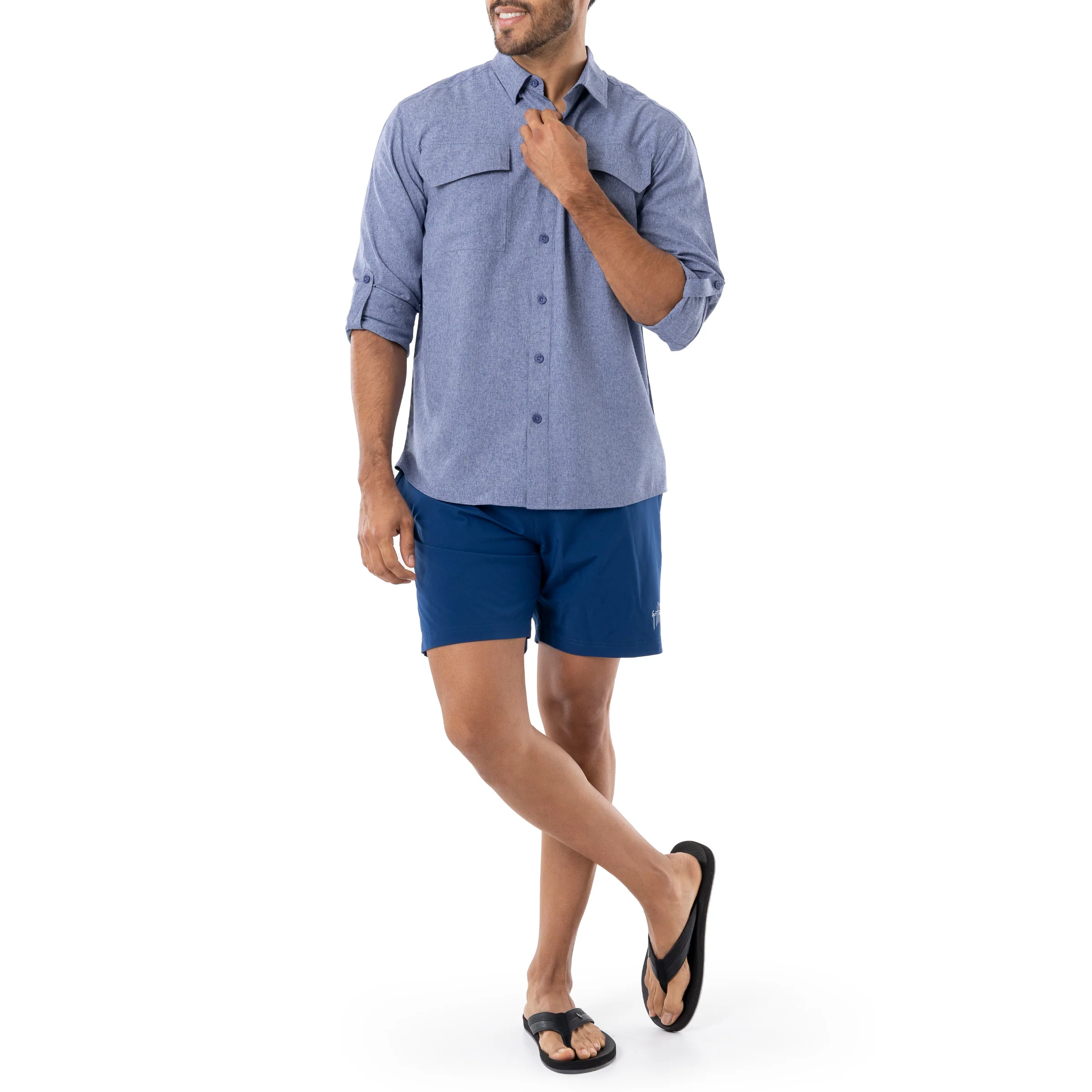 Harbor Heather Long Sleeve Fishing Shirt - Image 7