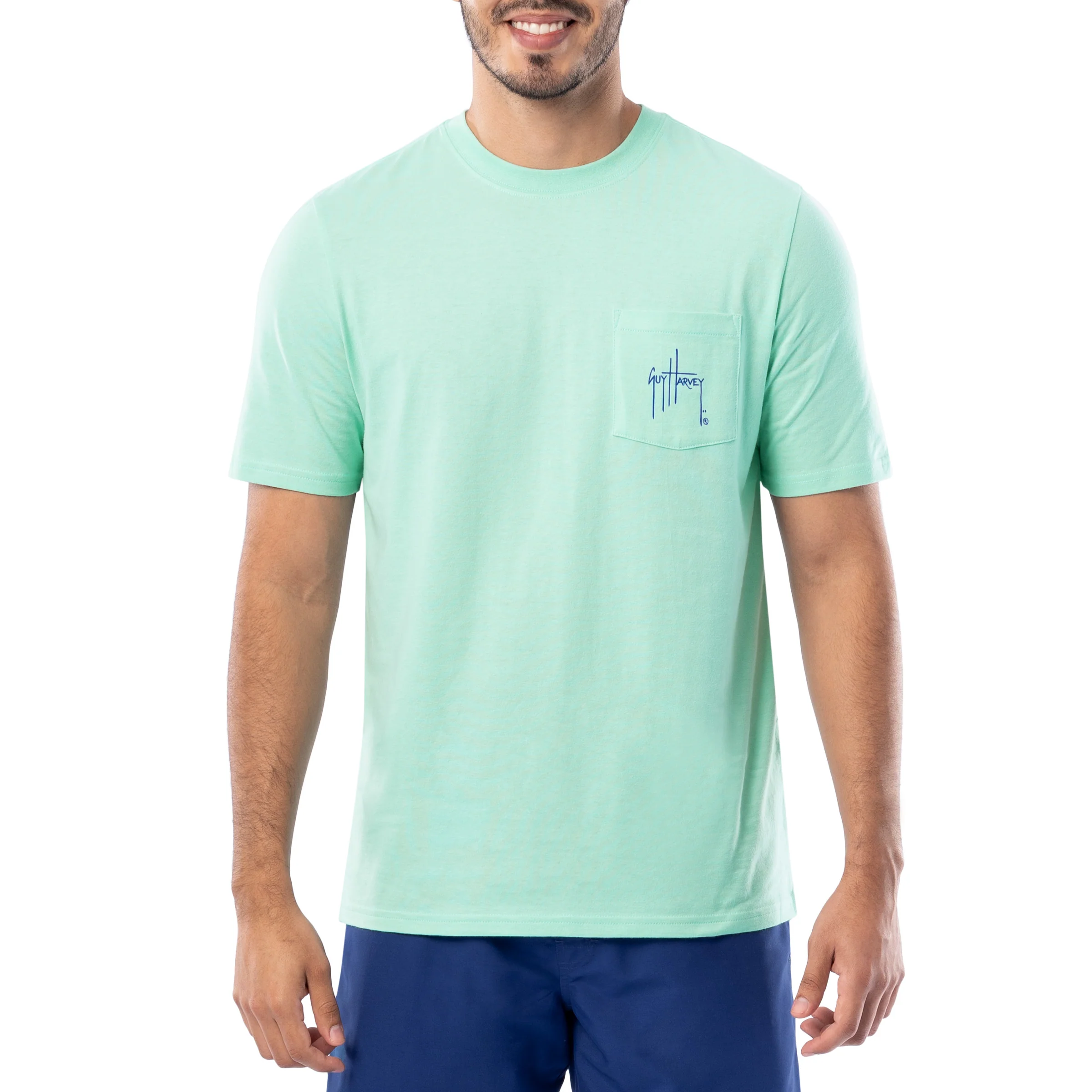 Men's Marlin Stencil Short Sleeve Pocket T-Shirt - Image 2
