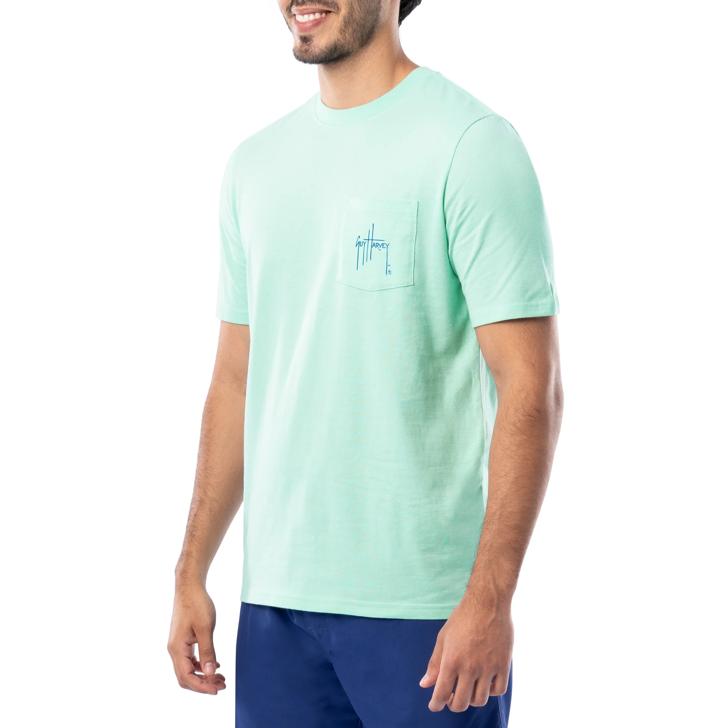 Men's Marlin Stencil Short Sleeve Pocket T-Shirt - Image 5