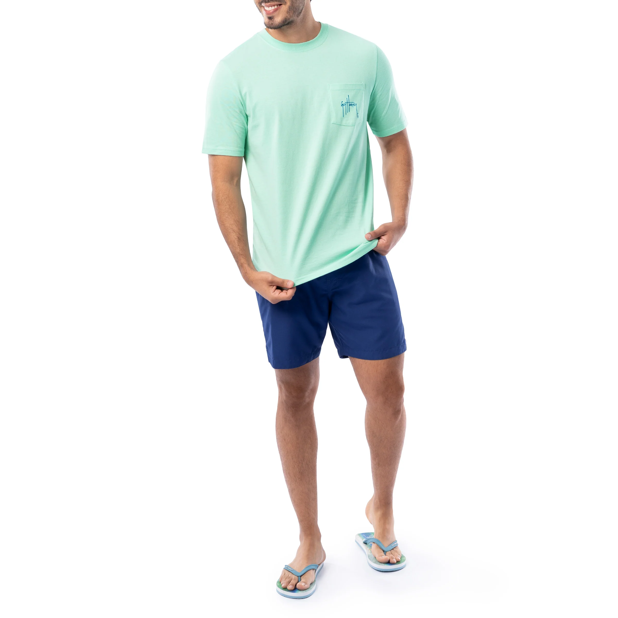 Men's Marlin Stencil Short Sleeve Pocket T-Shirt - Image 7