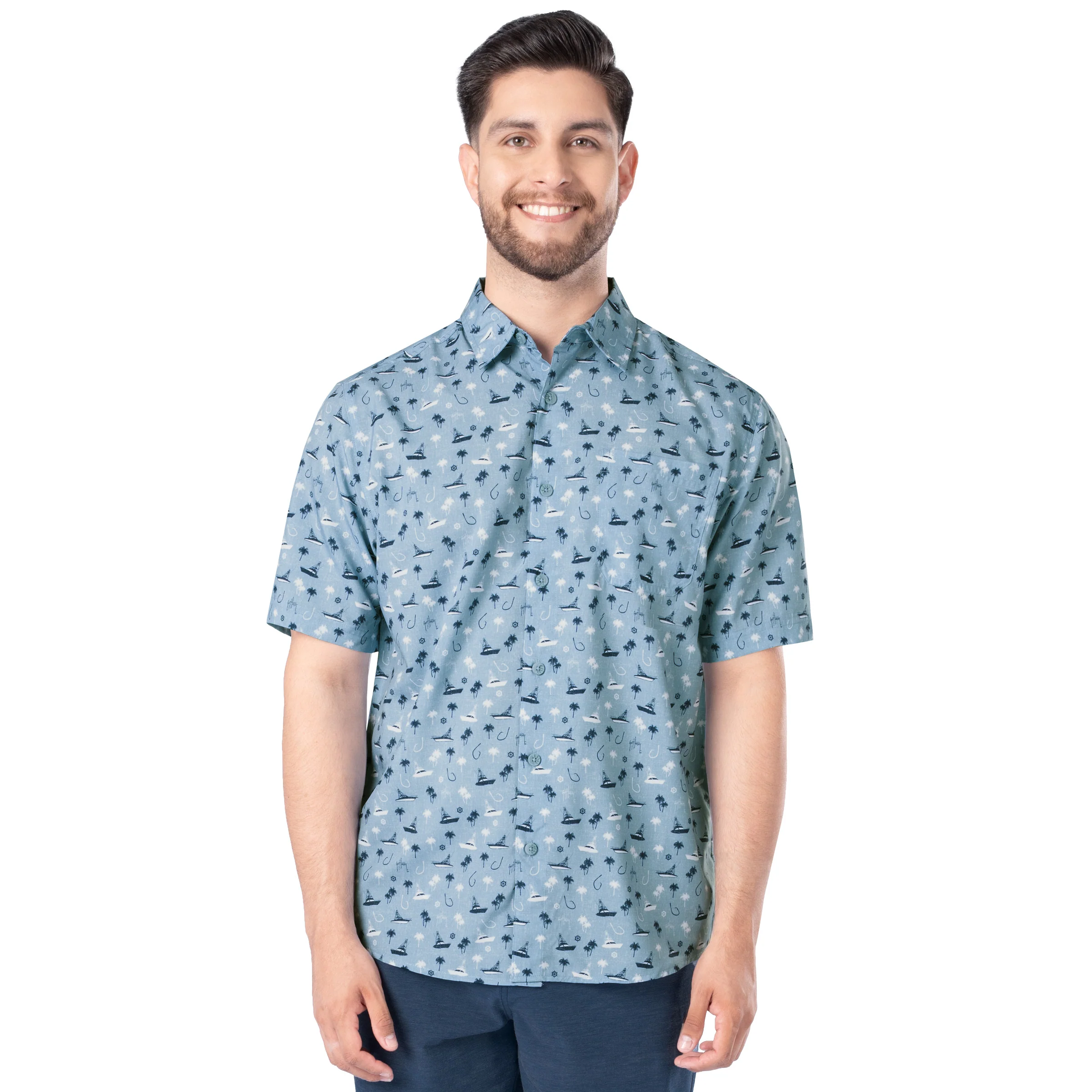 Mariner Fishing Shirt - Nautical Palms