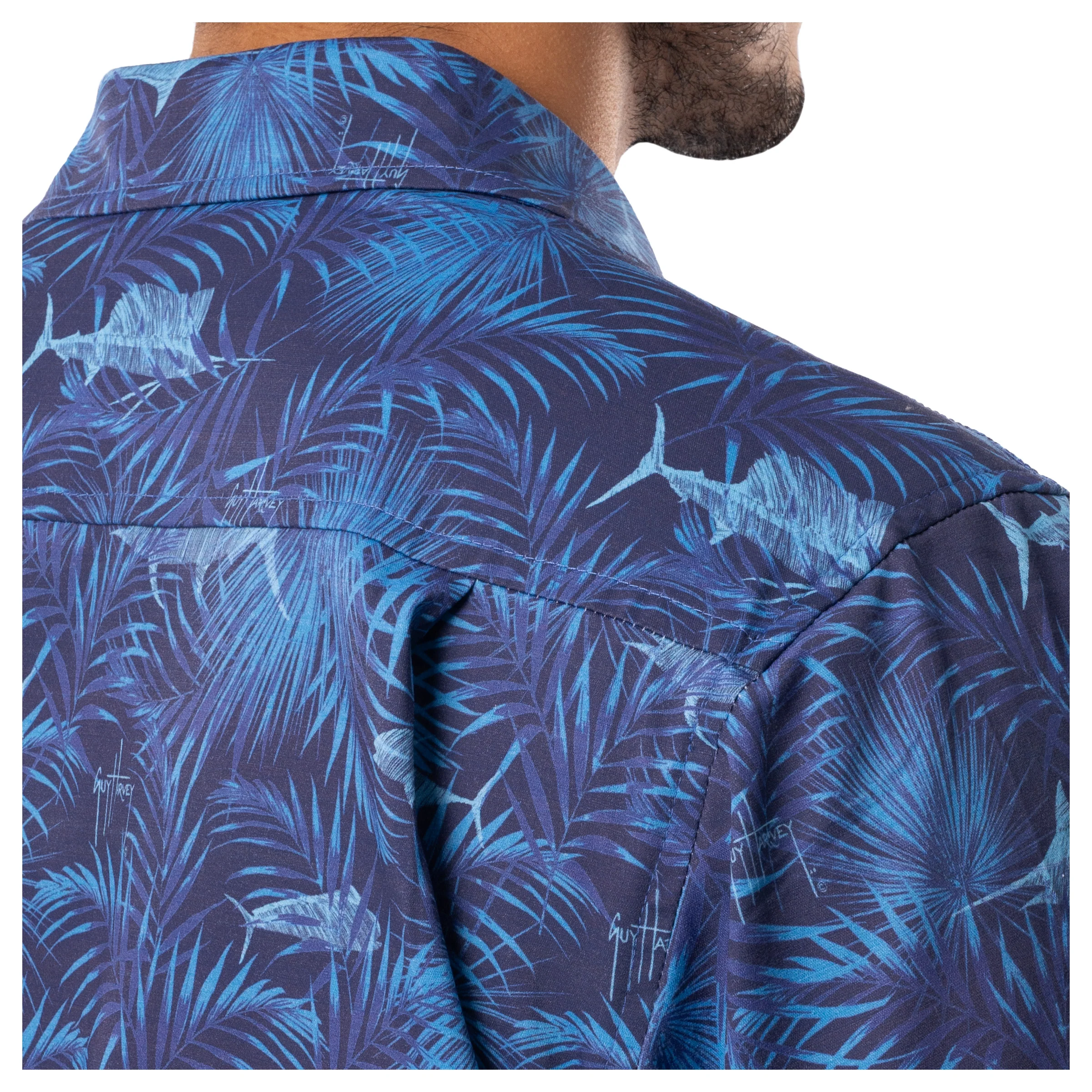 Men's Navy Incognito Printed Resort Shirt - Image 6