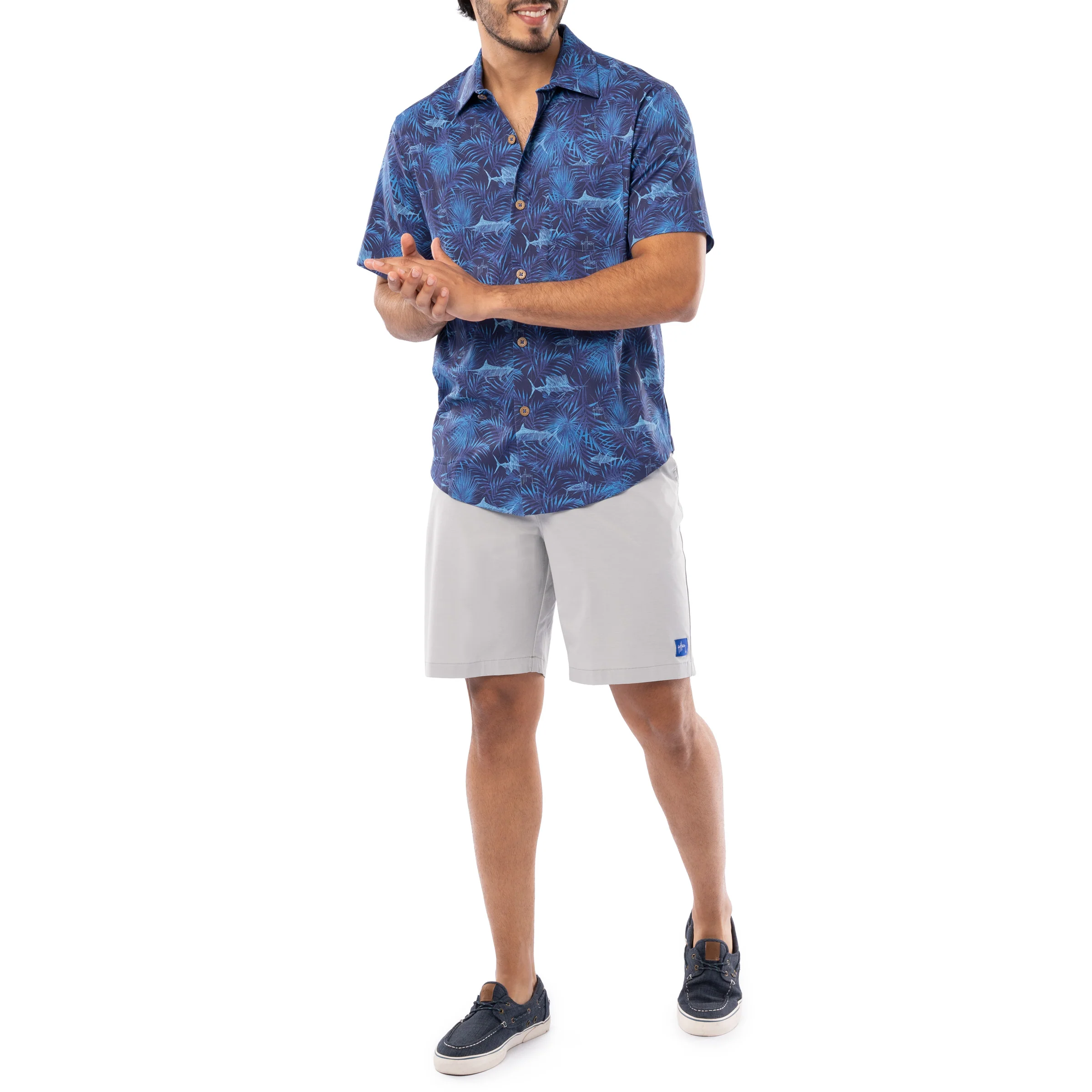 Men's Navy Incognito Printed Resort Shirt - Image 7