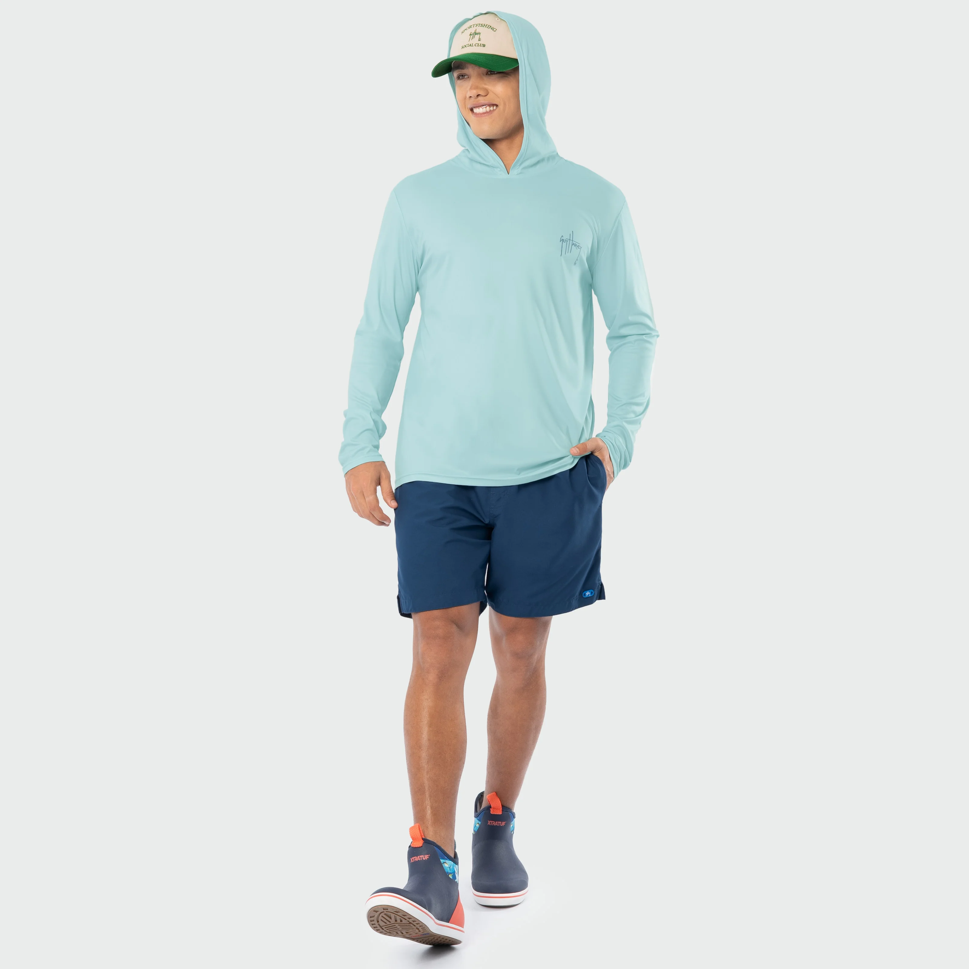 Eco Cast Sun Protection Hoodie - Saltwater Stamp - Image 7