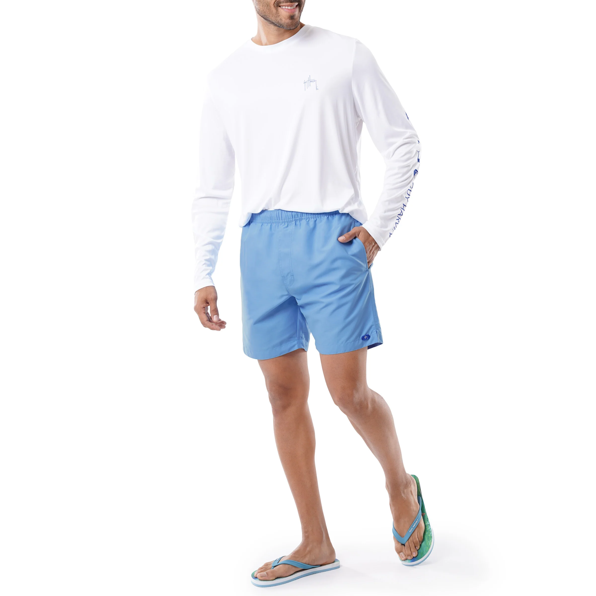 Men's Tonal Lineart Magic Print 7" Volley Swim Trunks - Image 13