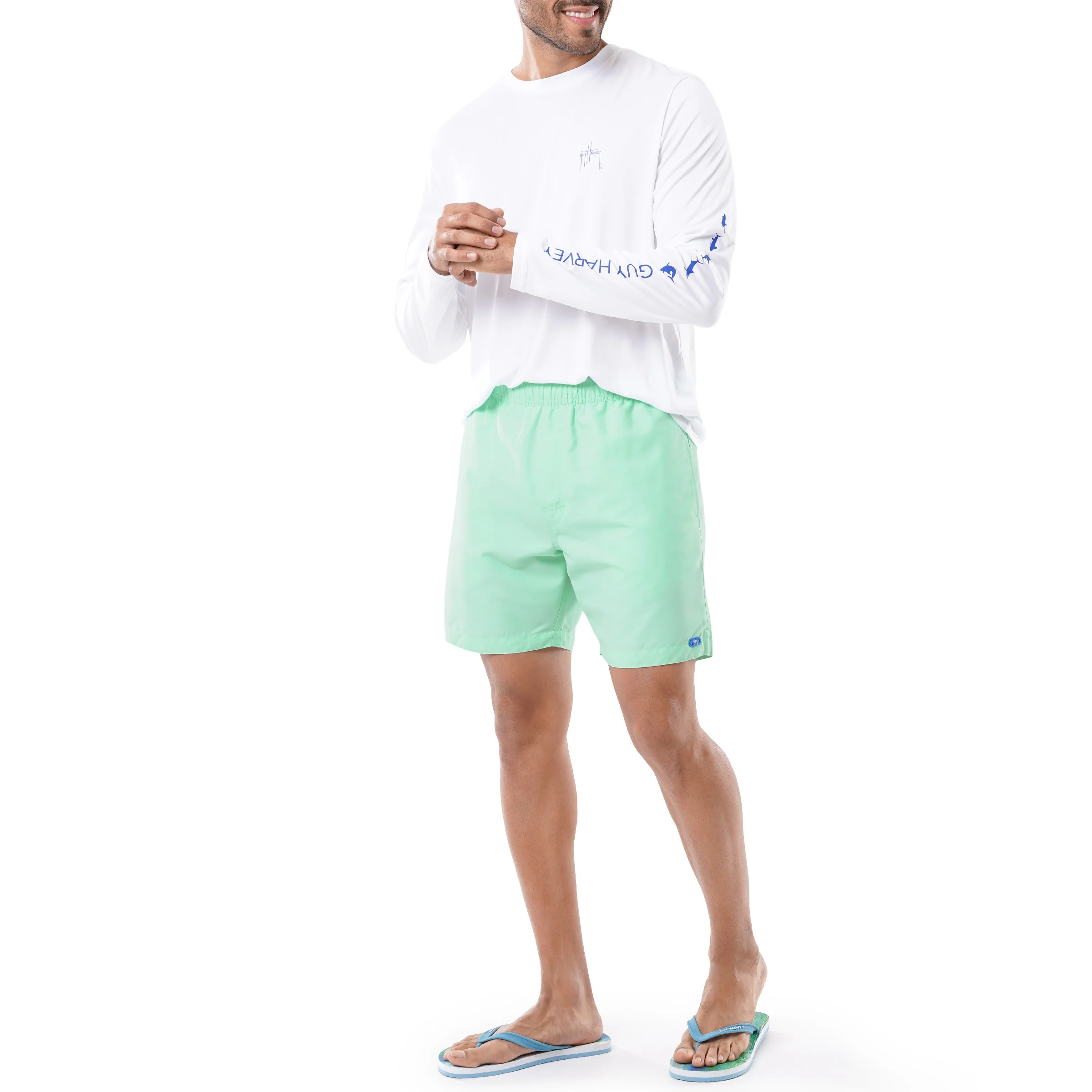 Men's Tonal Lineart Magic Print 7" Volley Swim Trunks - Image 31