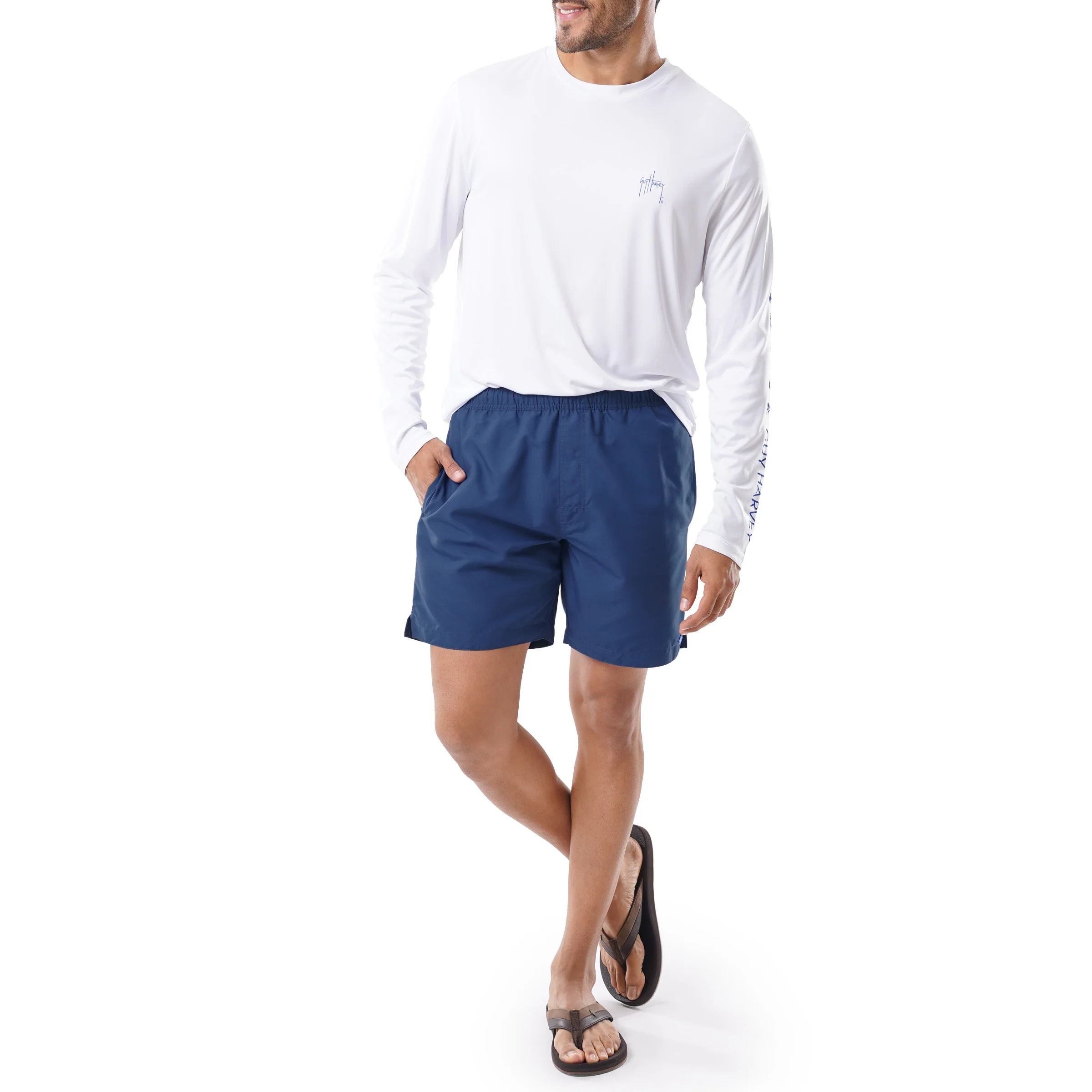 Men's Tonal Lineart Magic Print 7" Volley Swim Trunks - Image 7