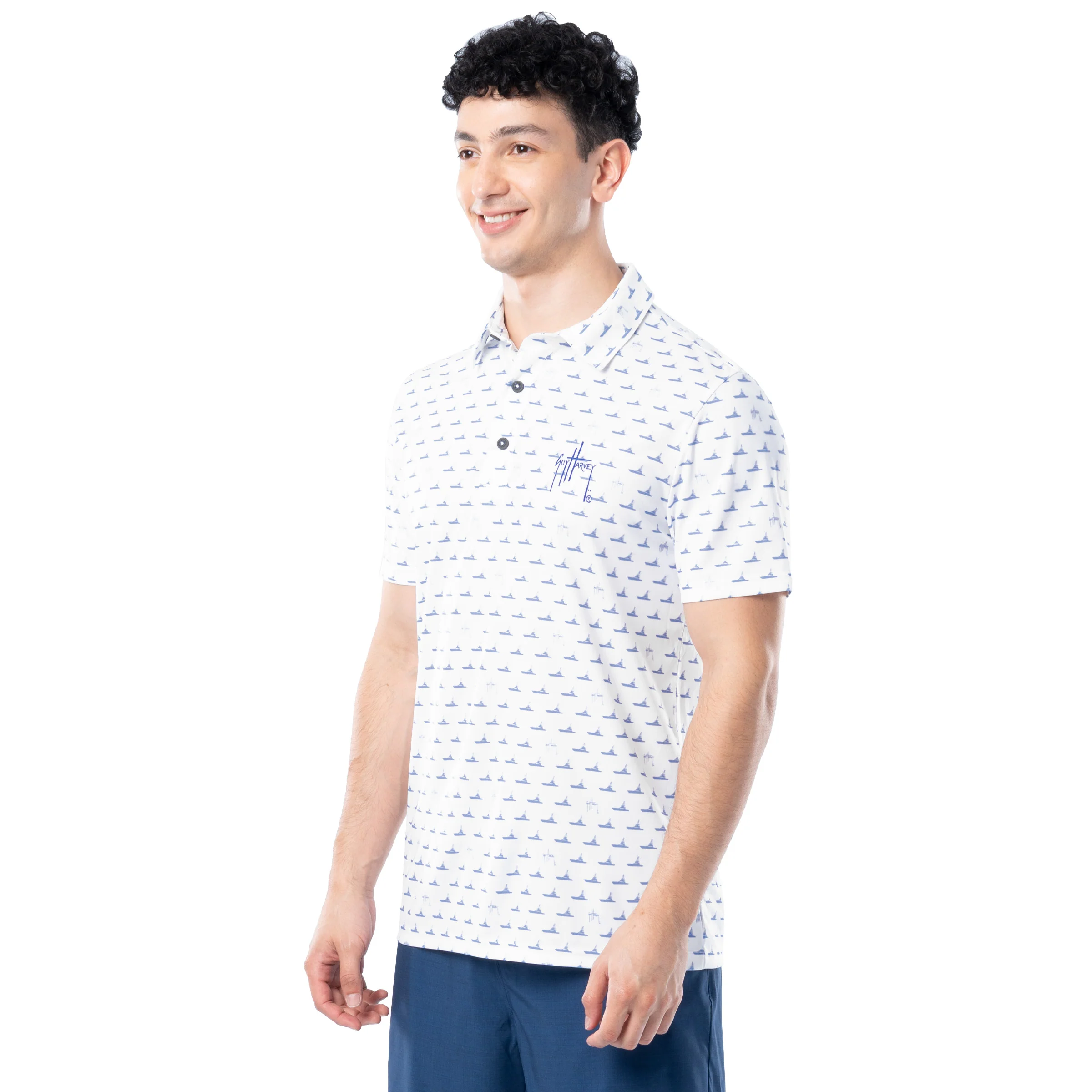 Marlin Tech Performance Polo - White Fleet - Image 3