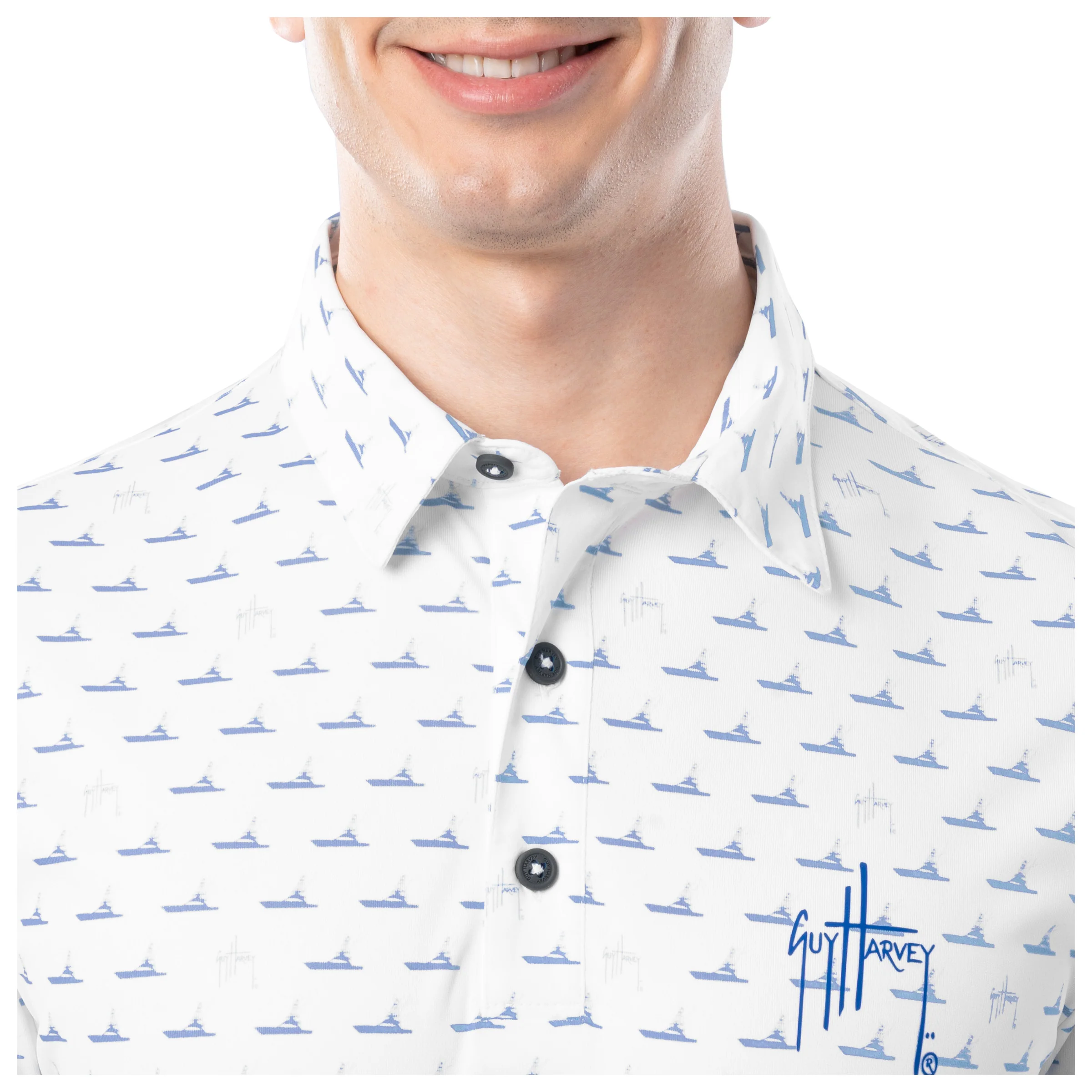 Marlin Tech Performance Polo - White Fleet - Image 4