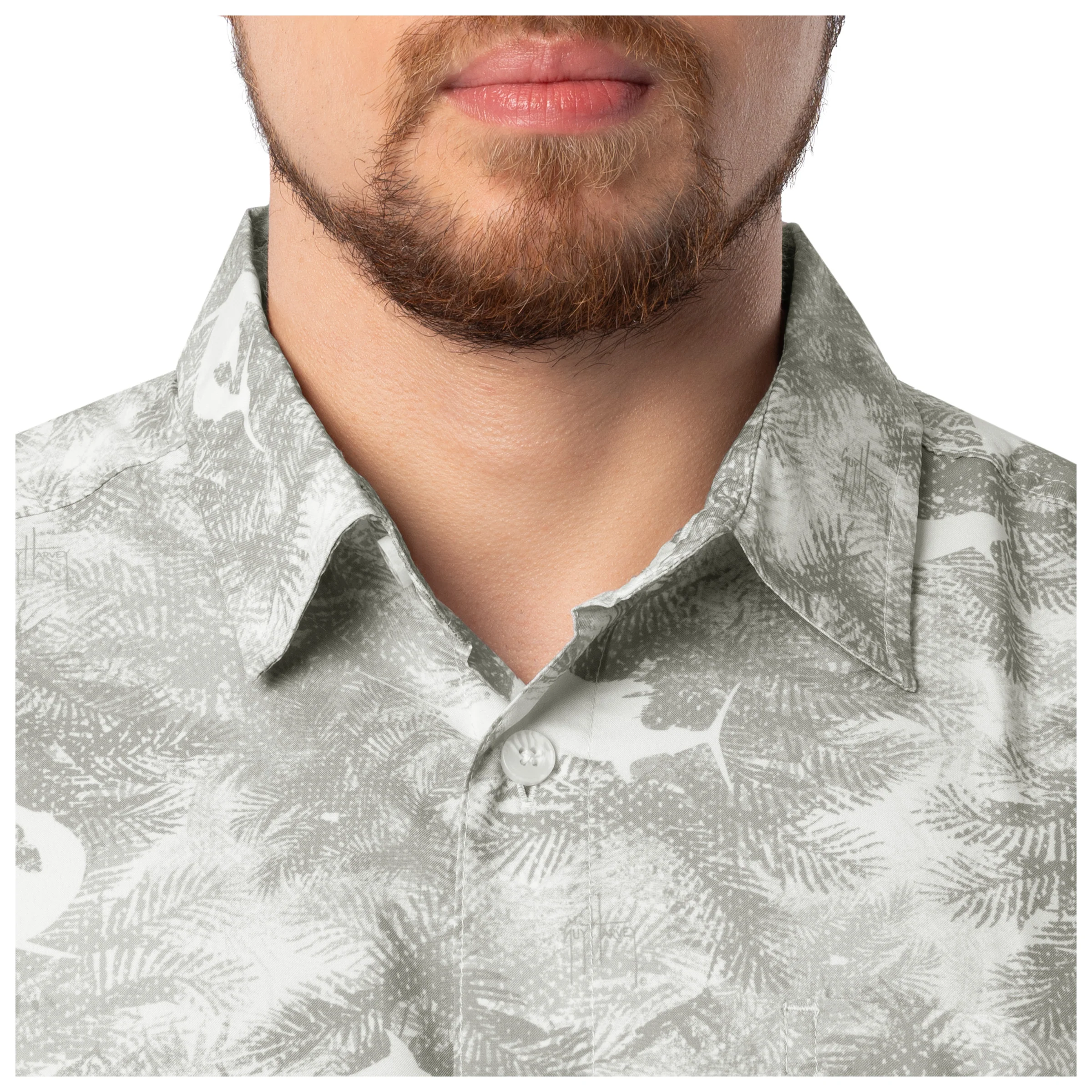 Men's Urban Palms White Performance Fishing Shirt - Image 7
