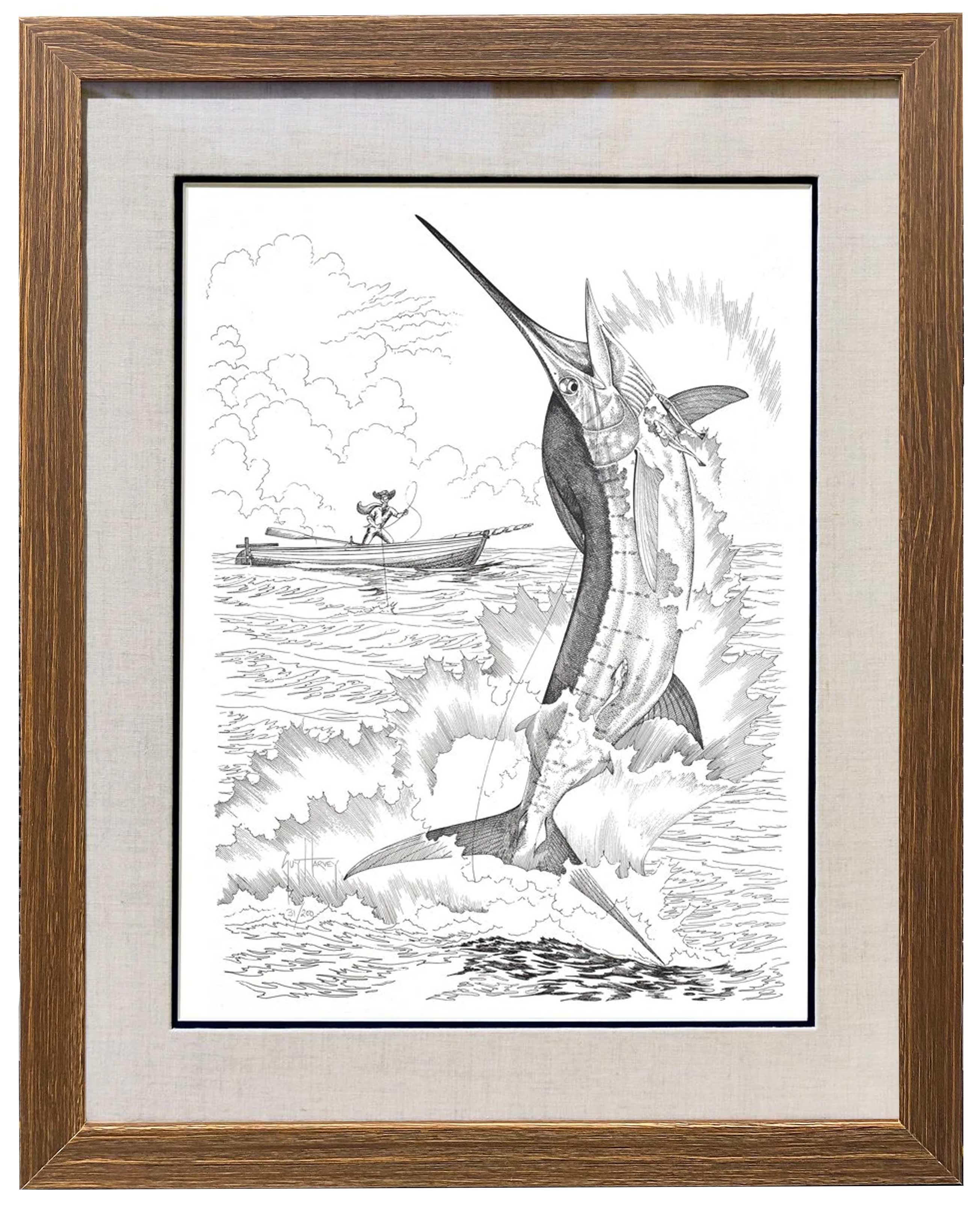 'OLD MAN' SET OF 8 BLACK AND WHITE FRAMED LITHOGRAPHS - Image 4