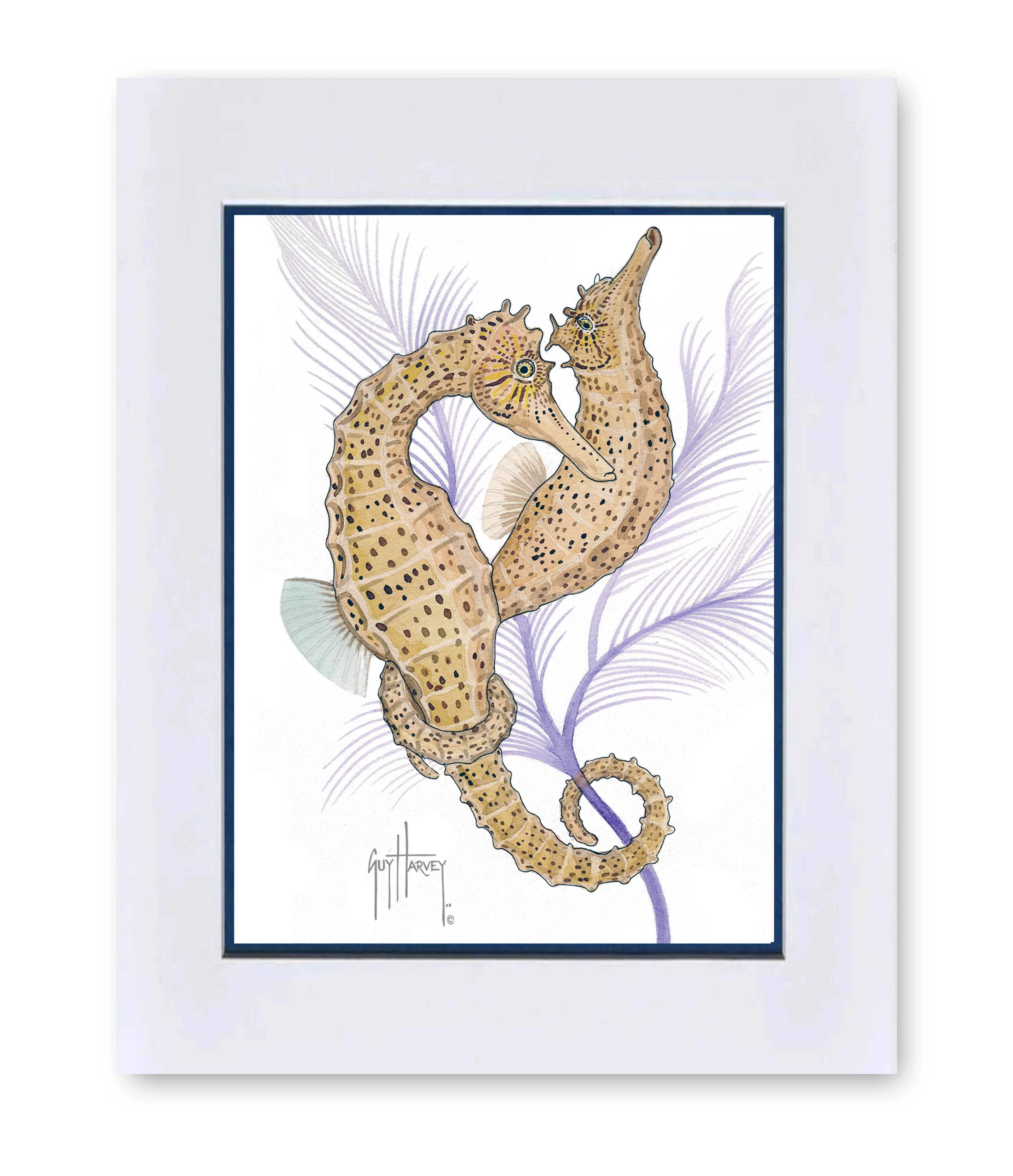"Seahorse Pair" Mini Print - Image 2