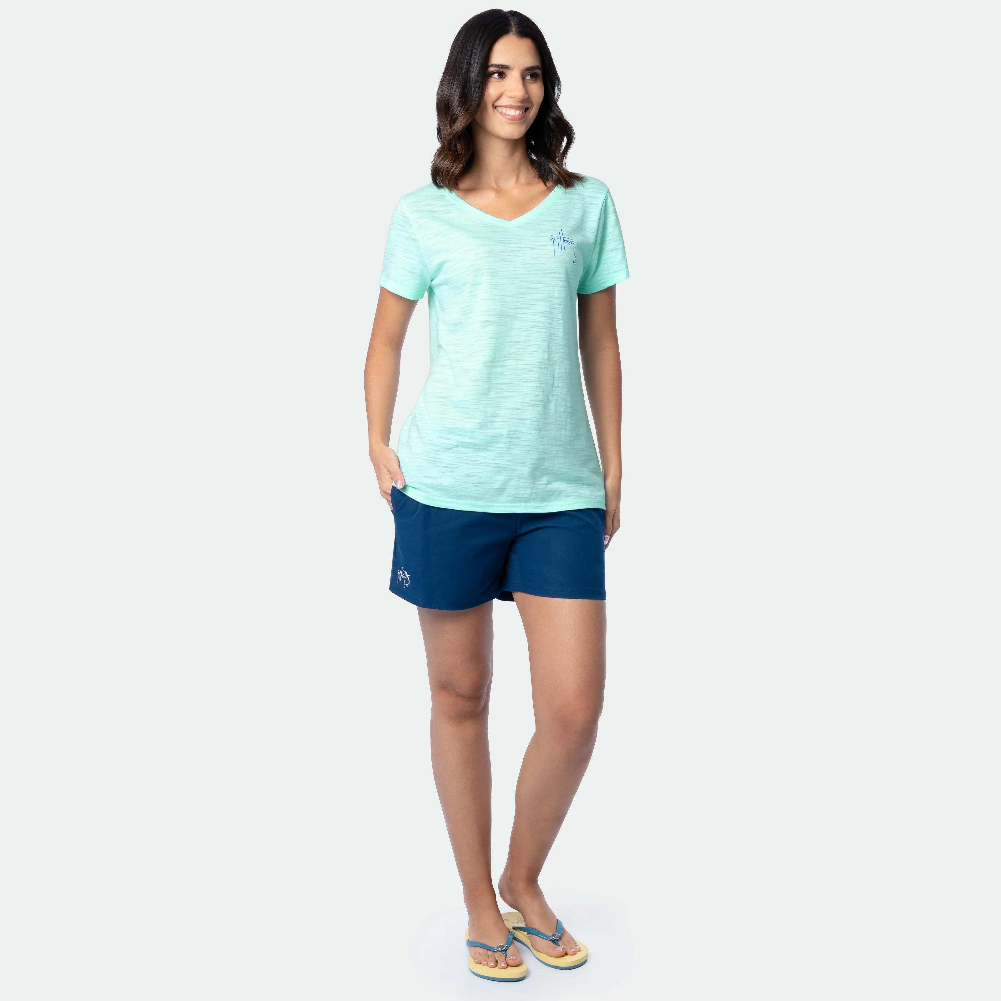 Shoreline V Neck Tee - Hello Summer - Image 7