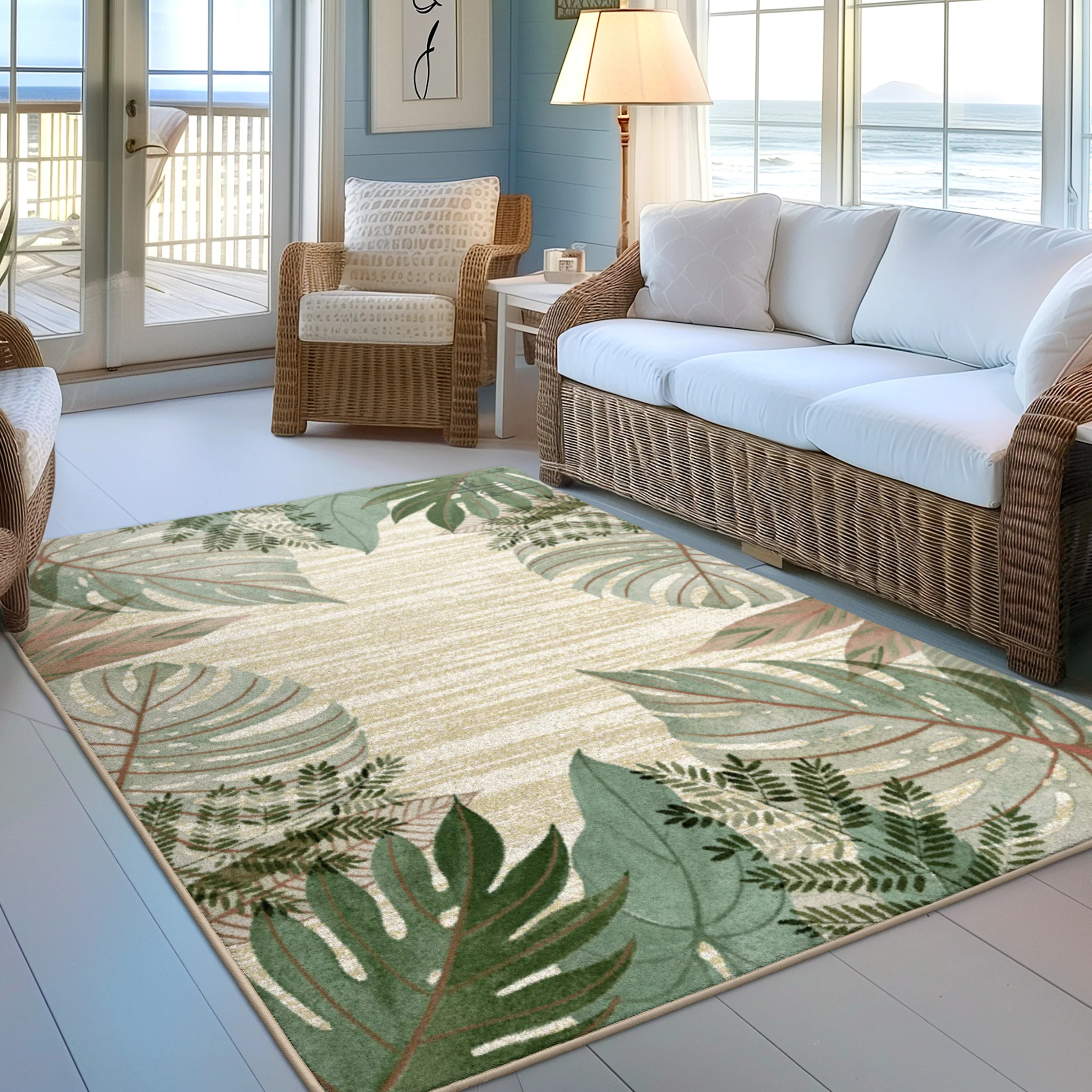 Tropical Leaves Area Rug - Image 2
