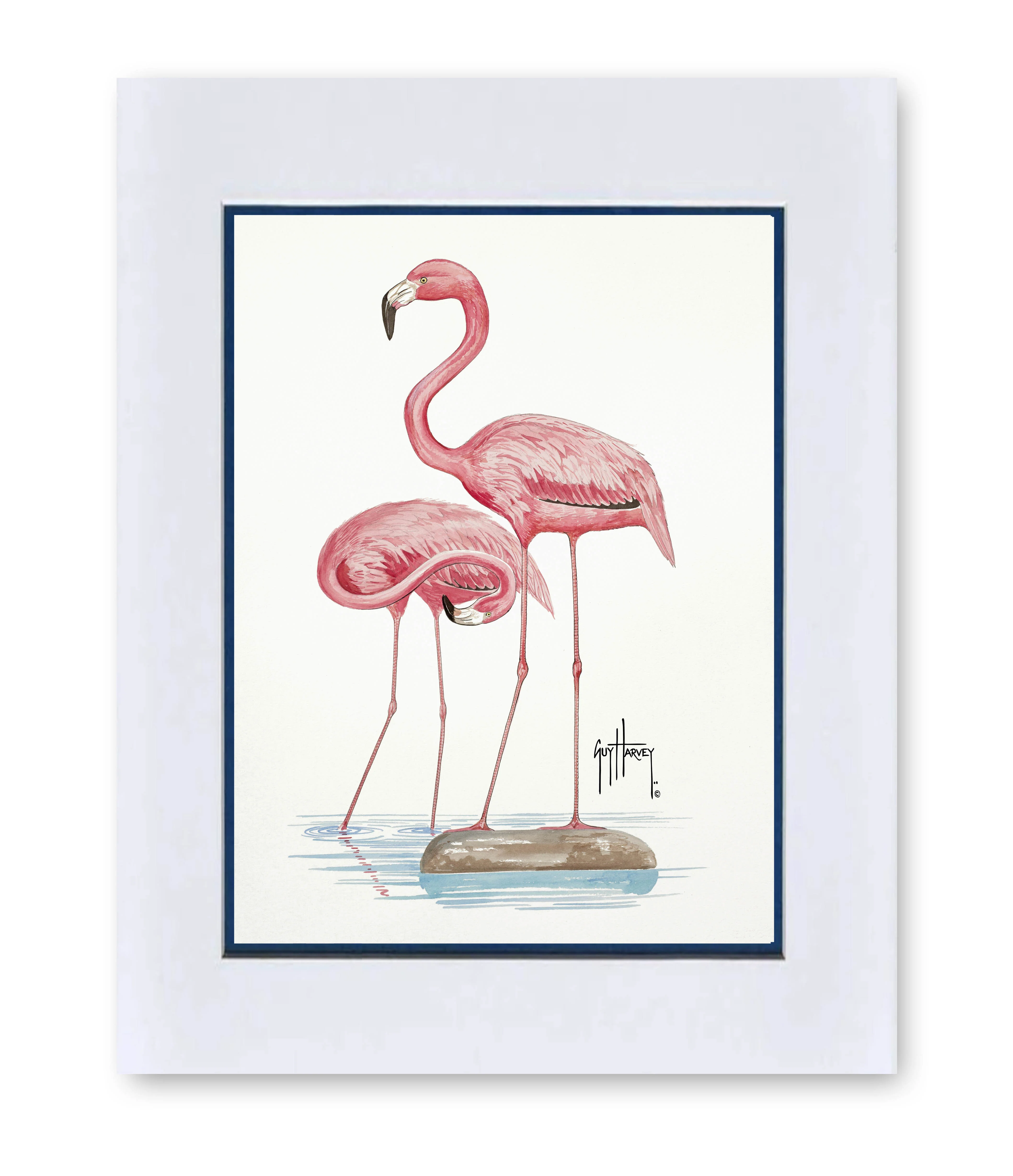 "Two Flamingos" Mini Print - Image 2