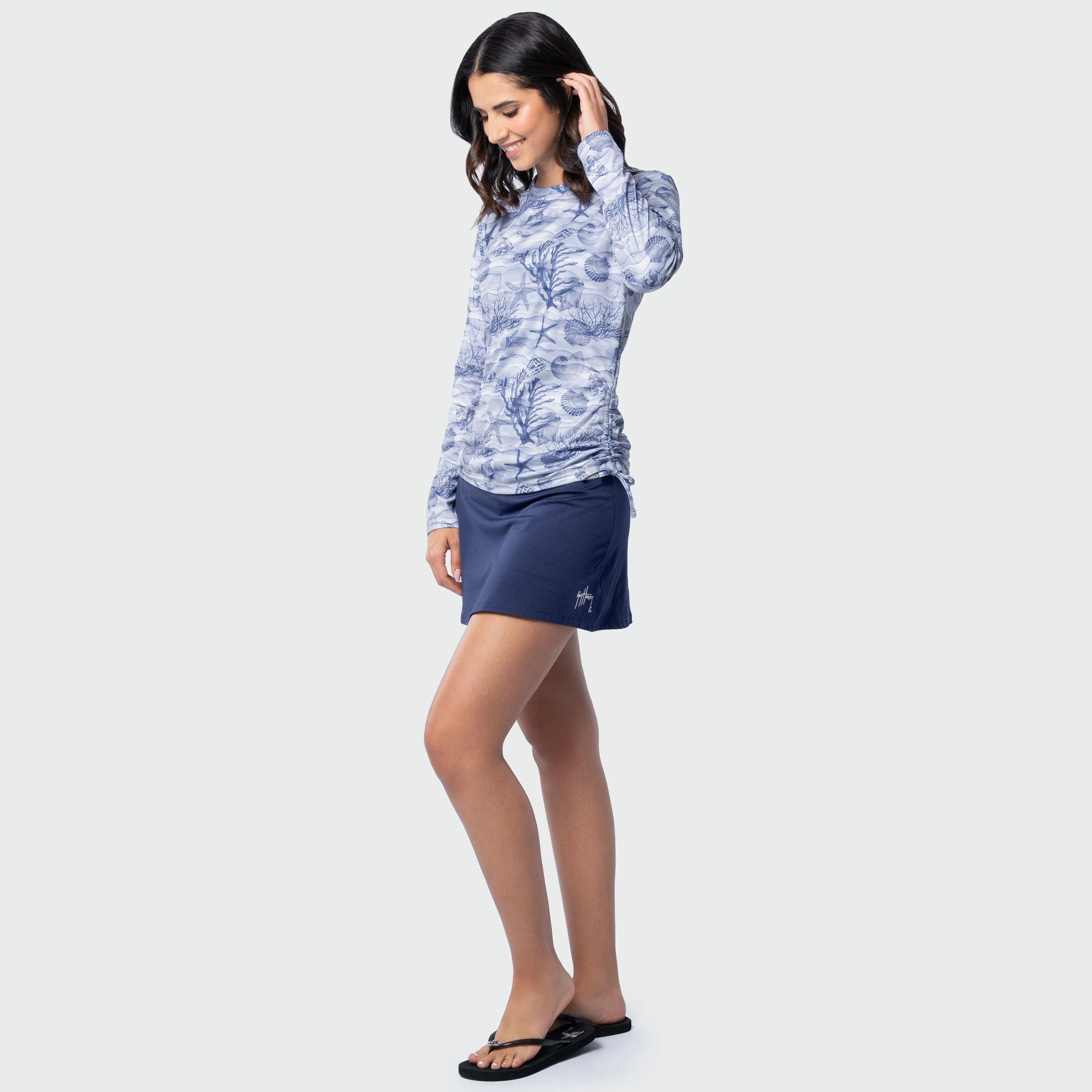 Eco Cast Sun Protection Ruched Top -Shell Wave - Image 8